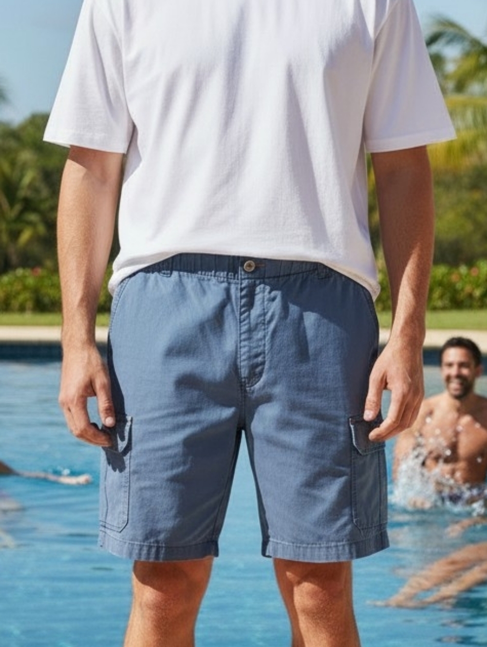 Tommy Bahama - 6 Pocket Caro Shorts, Belt Loops,Button/Zip & Drawstring Closure,